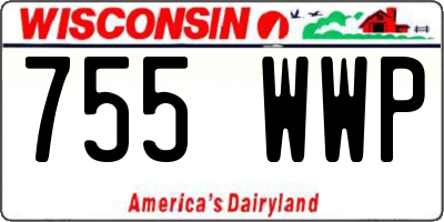 WI license plate 755WWP