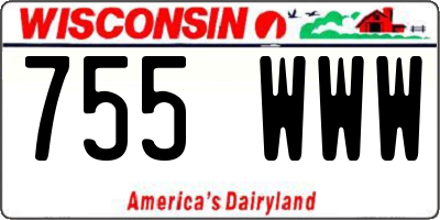 WI license plate 755WWW