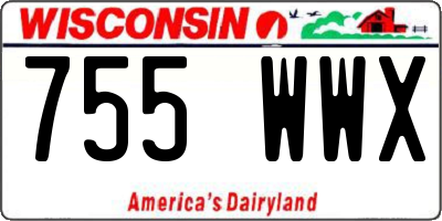 WI license plate 755WWX