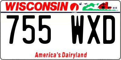 WI license plate 755WXD