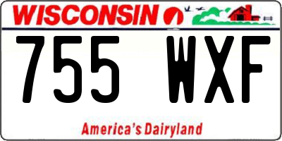 WI license plate 755WXF