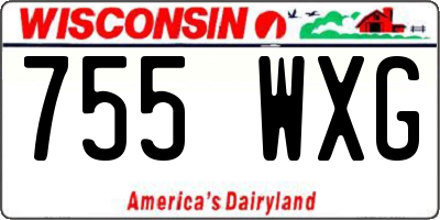 WI license plate 755WXG