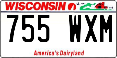 WI license plate 755WXM
