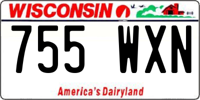 WI license plate 755WXN