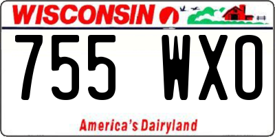 WI license plate 755WXO