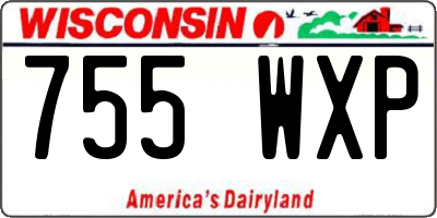WI license plate 755WXP