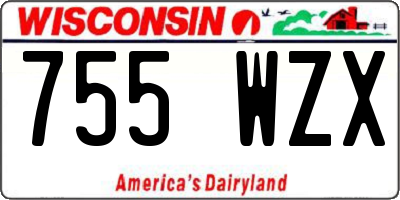 WI license plate 755WZX