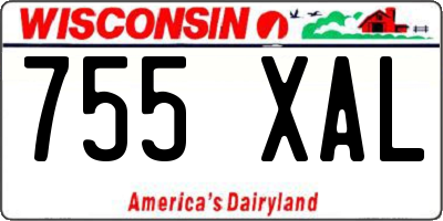 WI license plate 755XAL