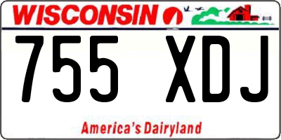 WI license plate 755XDJ