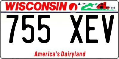 WI license plate 755XEV
