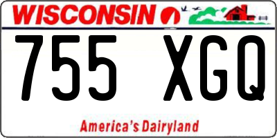 WI license plate 755XGQ