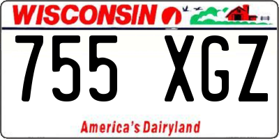 WI license plate 755XGZ