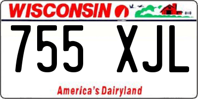 WI license plate 755XJL