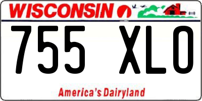 WI license plate 755XLO