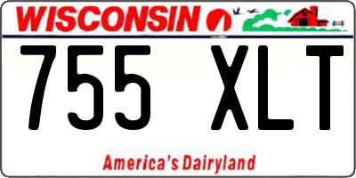 WI license plate 755XLT