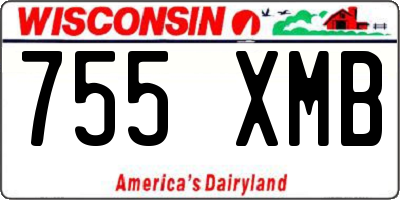 WI license plate 755XMB