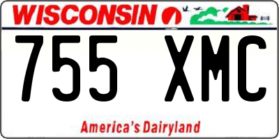 WI license plate 755XMC