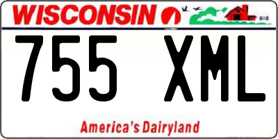 WI license plate 755XML