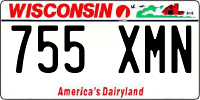 WI license plate 755XMN
