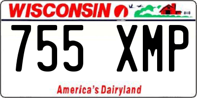 WI license plate 755XMP