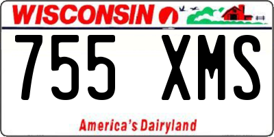 WI license plate 755XMS