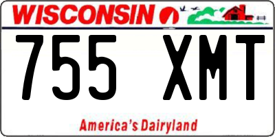 WI license plate 755XMT