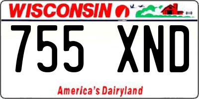 WI license plate 755XND