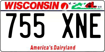 WI license plate 755XNE