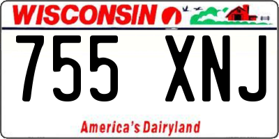 WI license plate 755XNJ