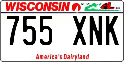 WI license plate 755XNK