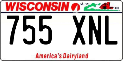 WI license plate 755XNL