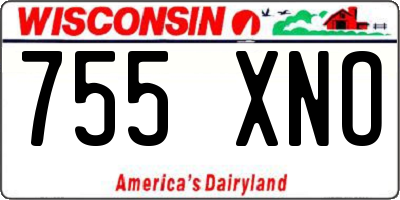 WI license plate 755XNO