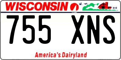 WI license plate 755XNS