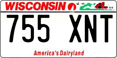 WI license plate 755XNT