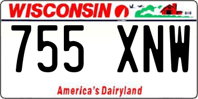 WI license plate 755XNW