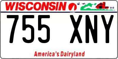 WI license plate 755XNY