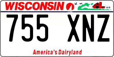 WI license plate 755XNZ