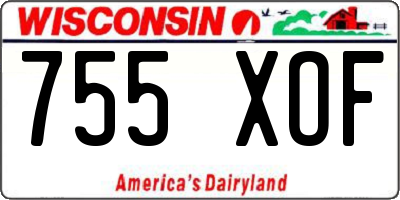 WI license plate 755XOF