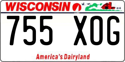 WI license plate 755XOG
