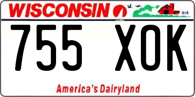 WI license plate 755XOK