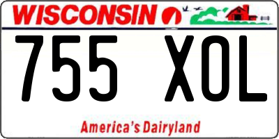 WI license plate 755XOL