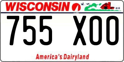 WI license plate 755XOO
