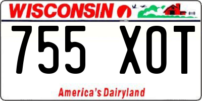 WI license plate 755XOT