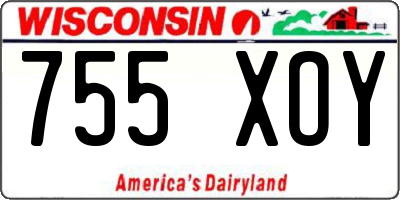 WI license plate 755XOY
