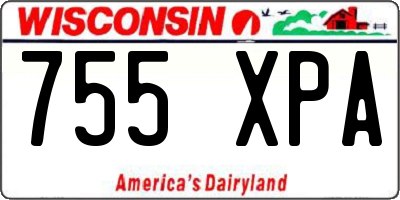 WI license plate 755XPA
