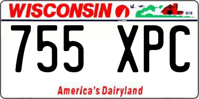 WI license plate 755XPC