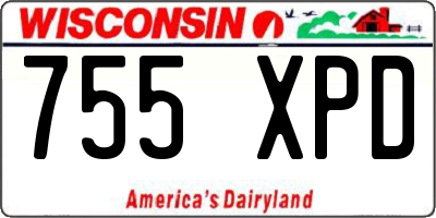WI license plate 755XPD