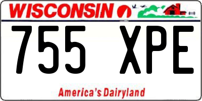WI license plate 755XPE