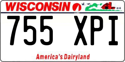WI license plate 755XPI