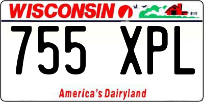 WI license plate 755XPL